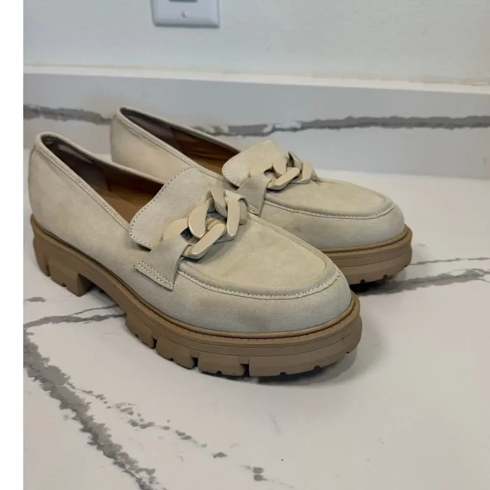 Wonderly Lana‎ Lug Loafer Chunky Cream Size 10 Chain-never worn, just in closet!